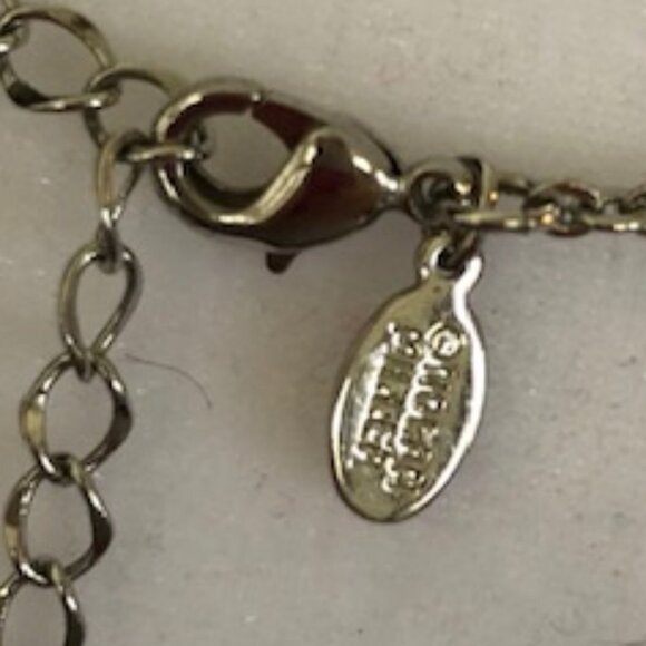 NOLAN MILLER Vintage Blue Crystal Silver Chain Necklace - Picture 9 of 16